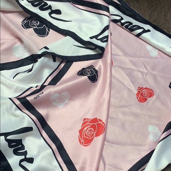 ALDO Floral and Heart Printed Scarf- Pink - Picture 4 of 10